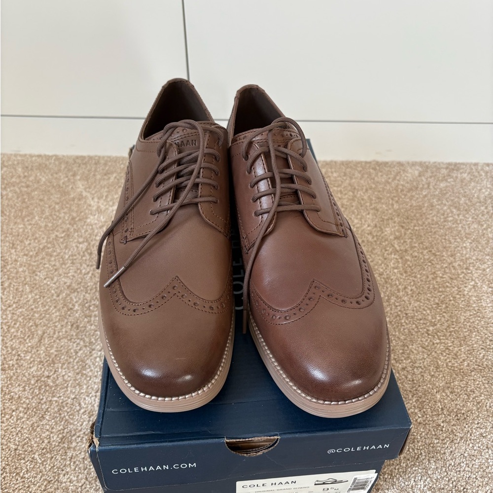 Cole Haan Truffle Wingtip Shoes - Picture 3 of 7